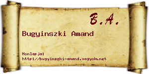 Bugyinszki Amand névjegykártya